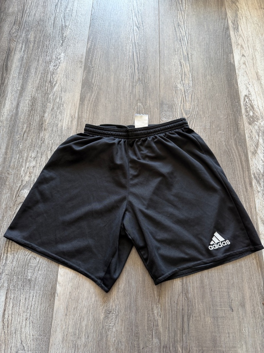 adidas Black Kids Athletic Shorts with White Logo